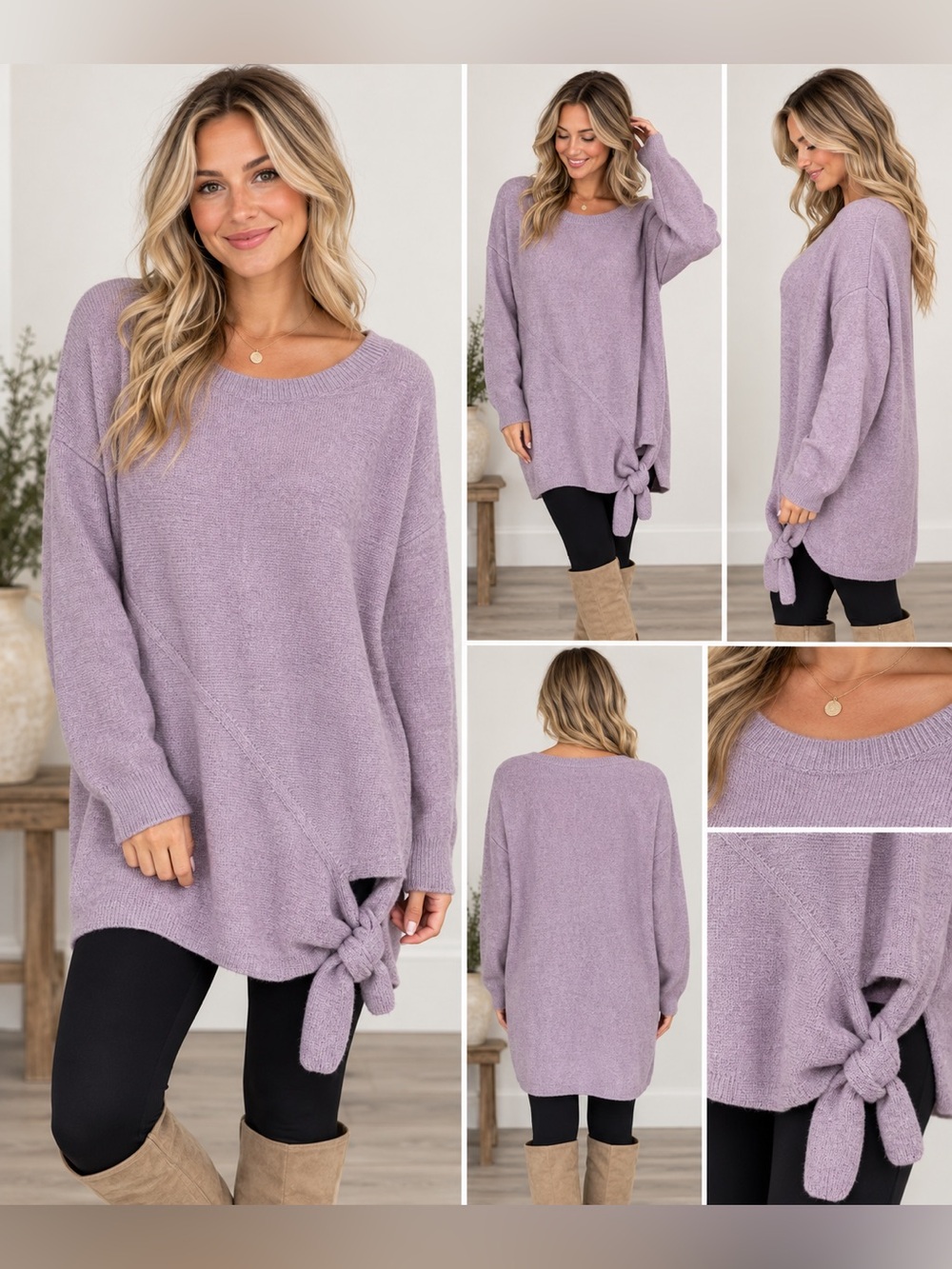 J. Crew women’s wool blend purple tie waist tunic sweater size medium